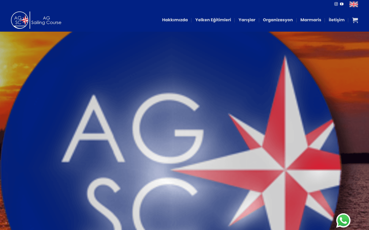 AG Sailing web sitesi ekran görüntüsü