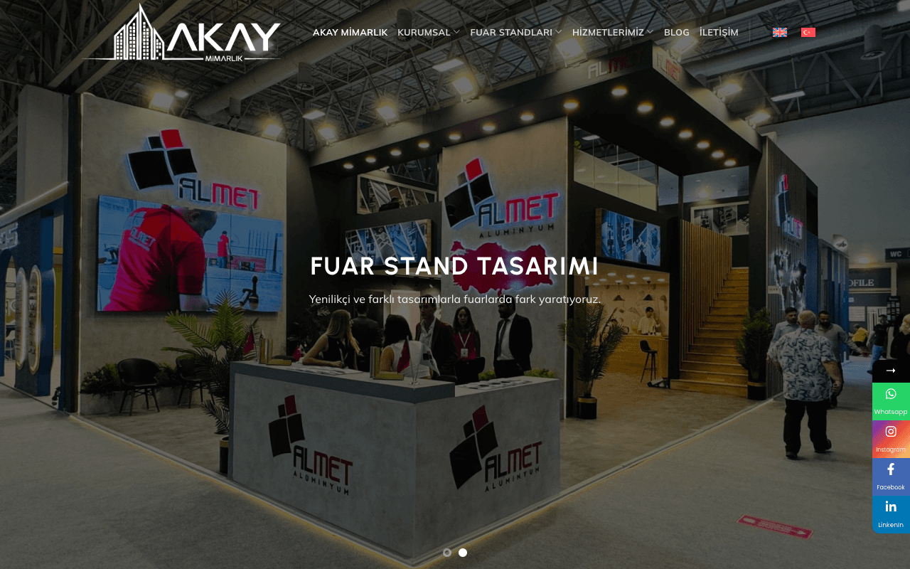Akay Mimarlık web sitesi ekran görüntüsü