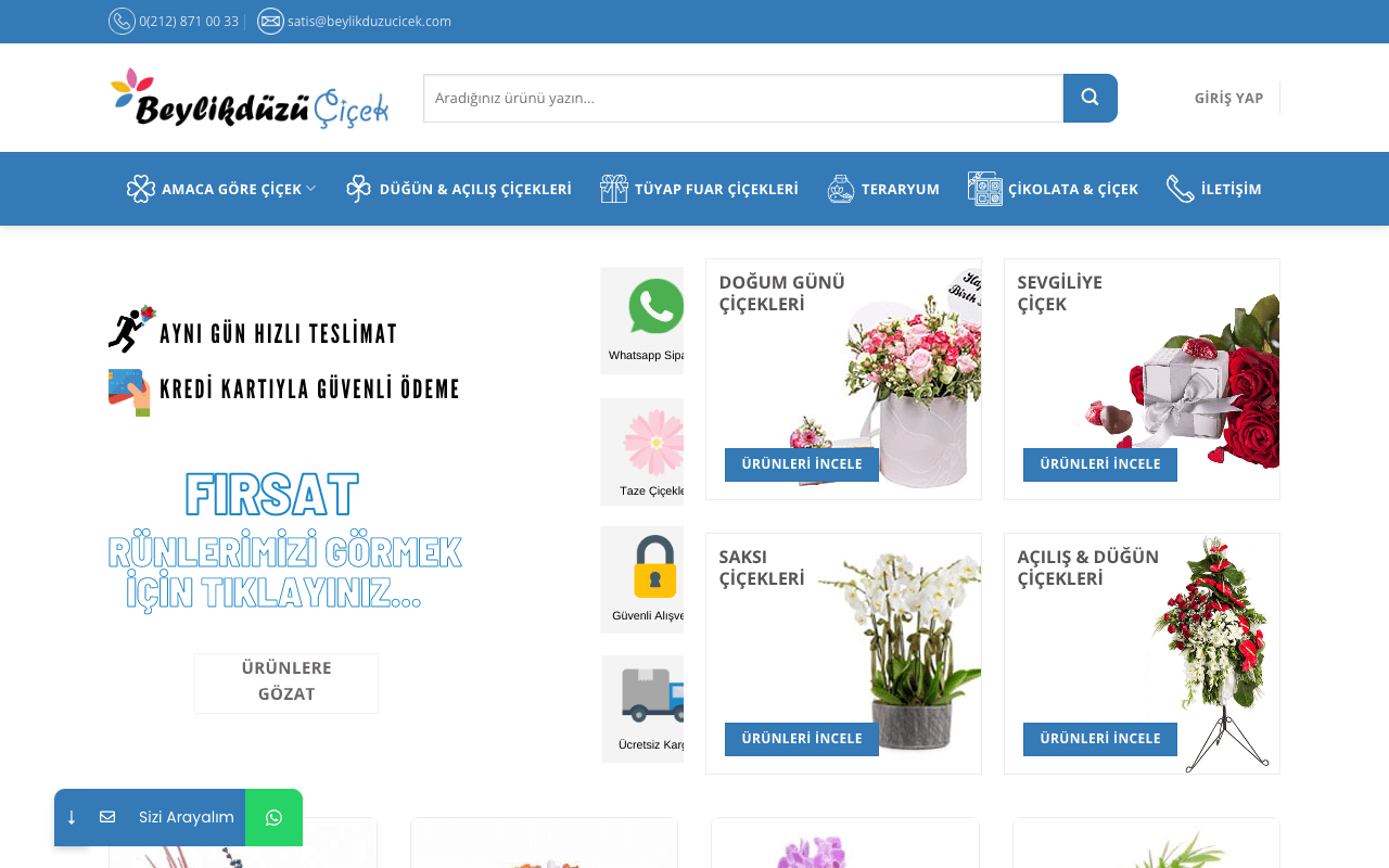 Beylikdüzü Çiçek web sitesi ekran görüntüsü