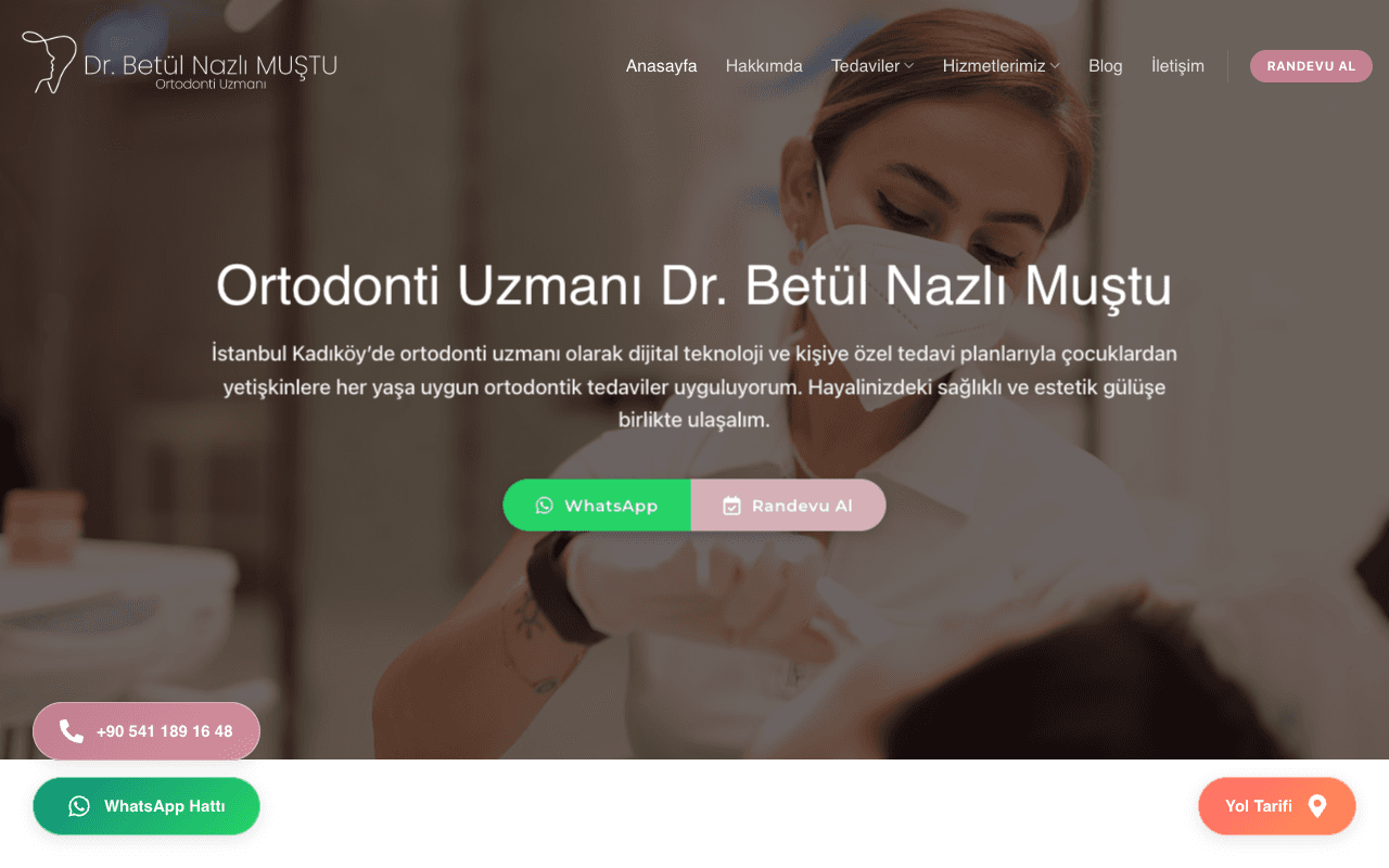 Dr. Betül Nazlı web sitesi ekran görüntüsü