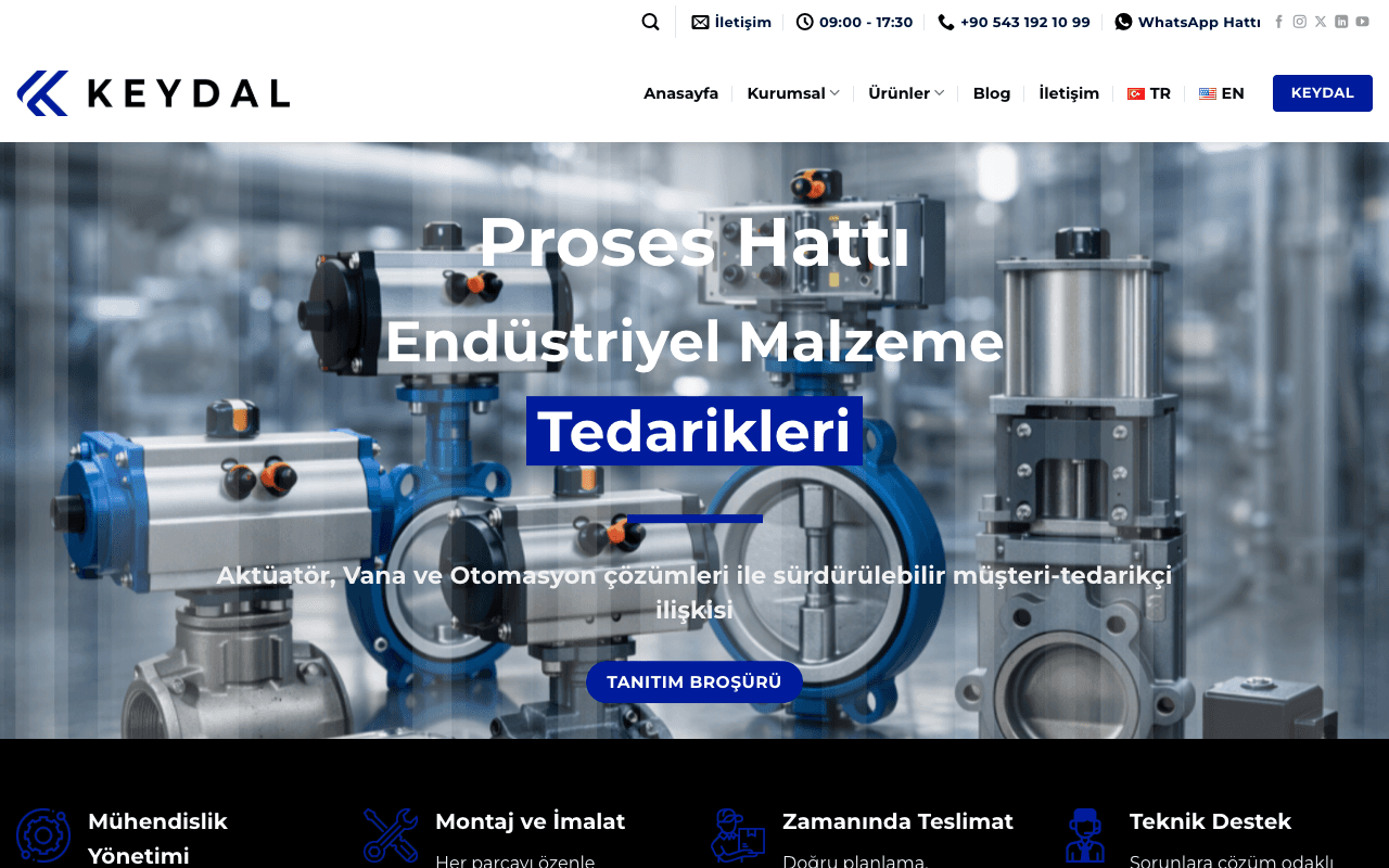 Keydal Teknik web sitesi ekran görüntüsü