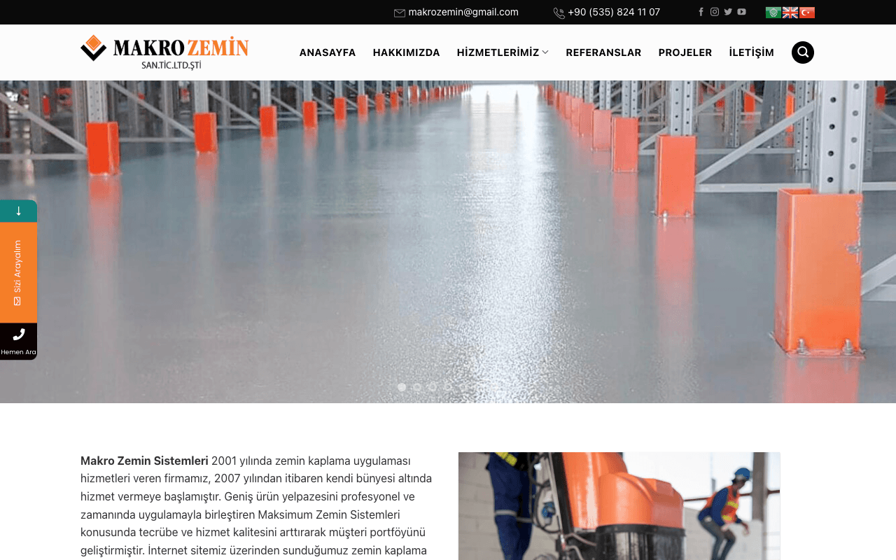 Makro Zemin web sitesi ekran görüntüsü