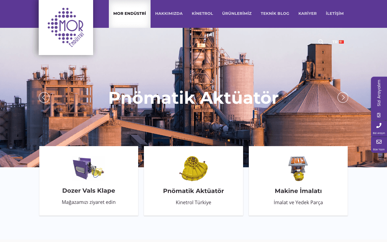 Mor Endüstri web sitesi ekran görüntüsü