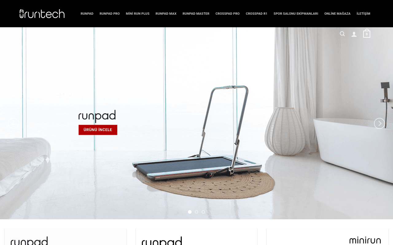 Runtech Store web sitesi ekran görüntüsü