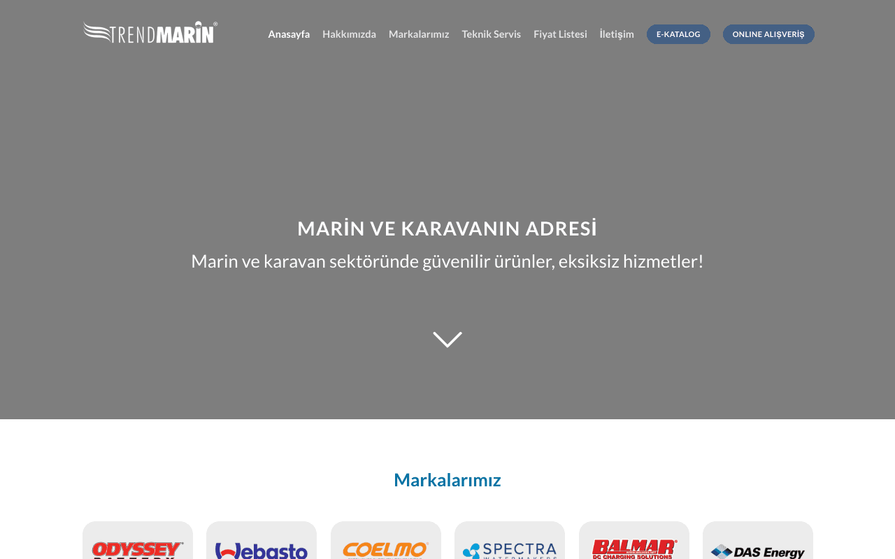 Trend Marin web sitesi ekran görüntüsü